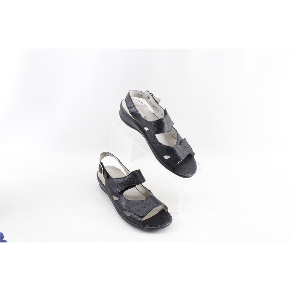 Waldlàufer Comfy Women 6.5 US 4‎ UK Sandals Black Leather Adjustable Strap Shoes